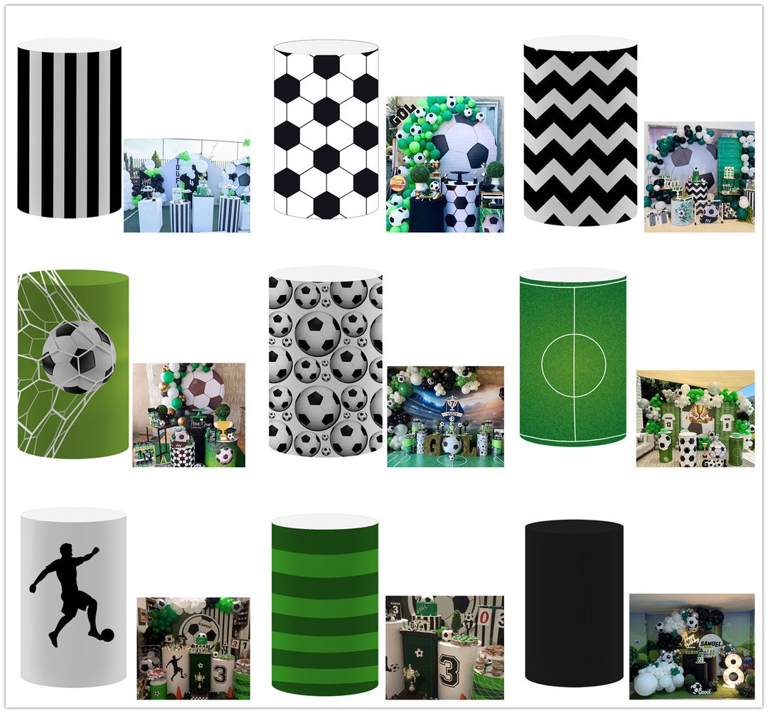 Football Soccer Ball Cylinder Covers for Parties Pedestal Cover Baby