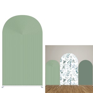 Spandex Arch Backdrop Cover – 6x2.6 Ft, Sky Blue Ripples Design, Stretchy, Round Top