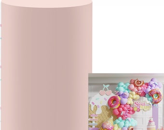 Donut Pedestal Covers for Party Cylinder Plinth Stand Covers Baby Shower Donut Grow Up Birthday Party Decorations