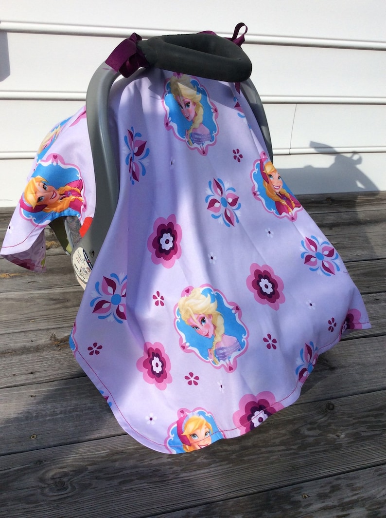 Frozen, Elsa and Anna, Purple, Double Sided Car Seat Canopy, Car Seat