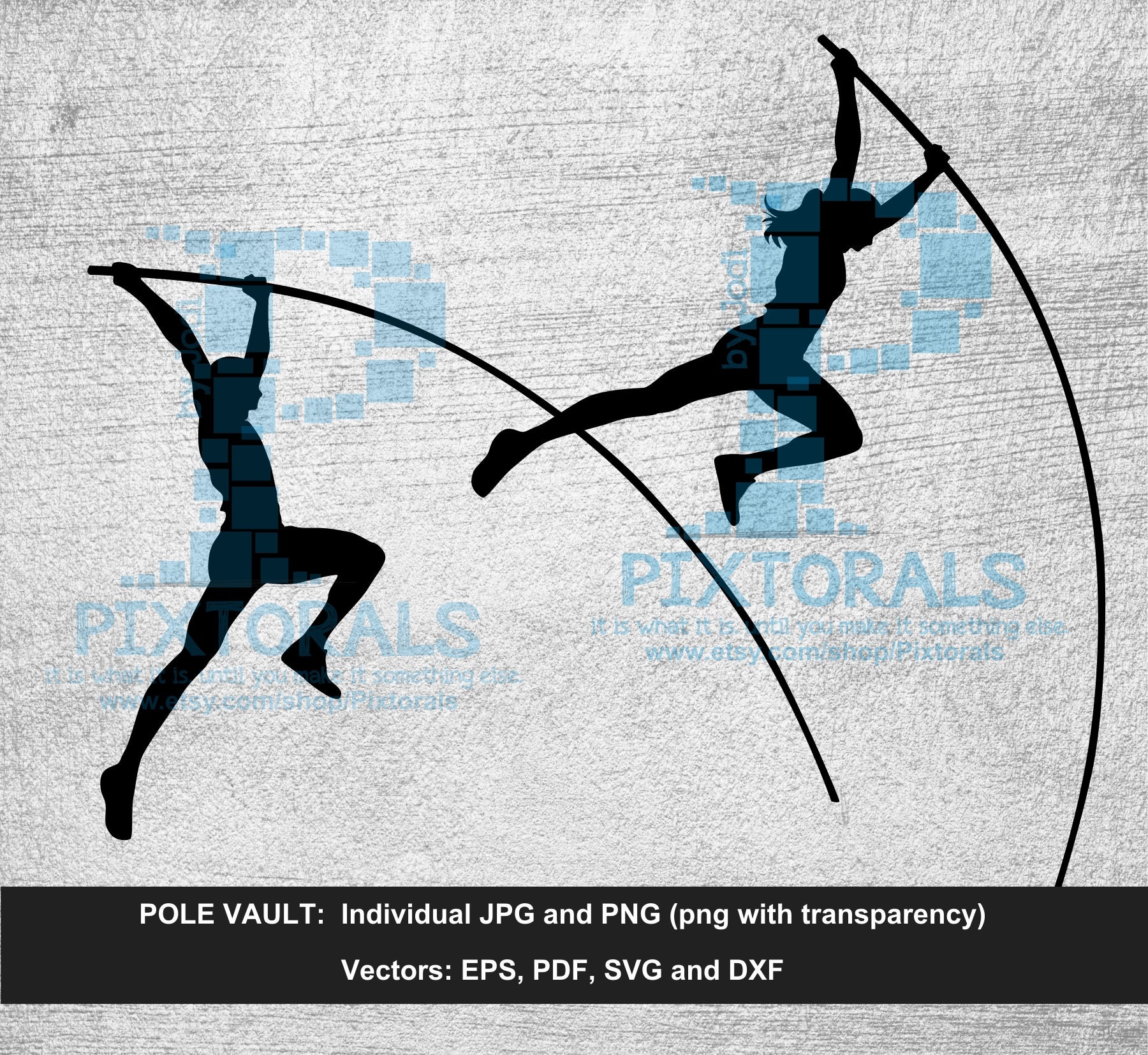 Download Pole vault Silhouette Digital Downloads eps svg dxf pdf | Etsy
