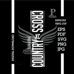 Design de camiseta vertical Cross Country, Cross Country Vector, Cross Country SVG, eps, pdf, png, Cross Country Clipart, logotipo Cross Country, XC