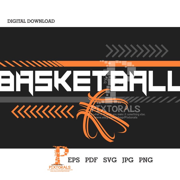 Basketball Digital Download, eps, svg, pdf, jpg and png, T-shirt Graphics, Basketball Design, Clip Art, Vector Art