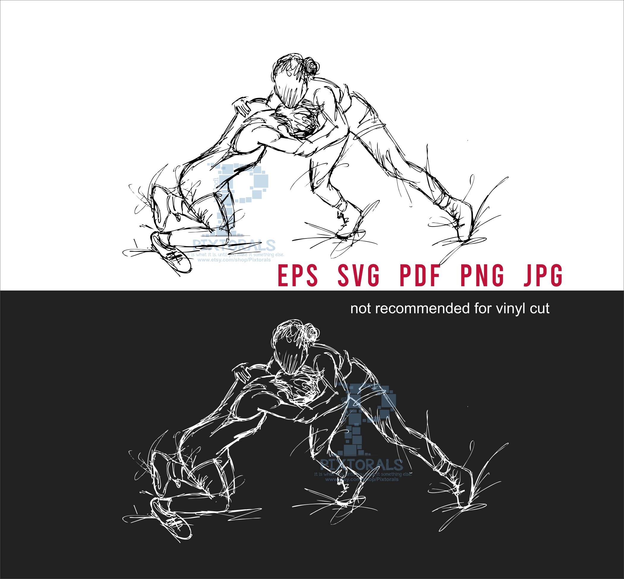 Wrestling Drawing HD Png Download  Transparent Png Image  PNGitem