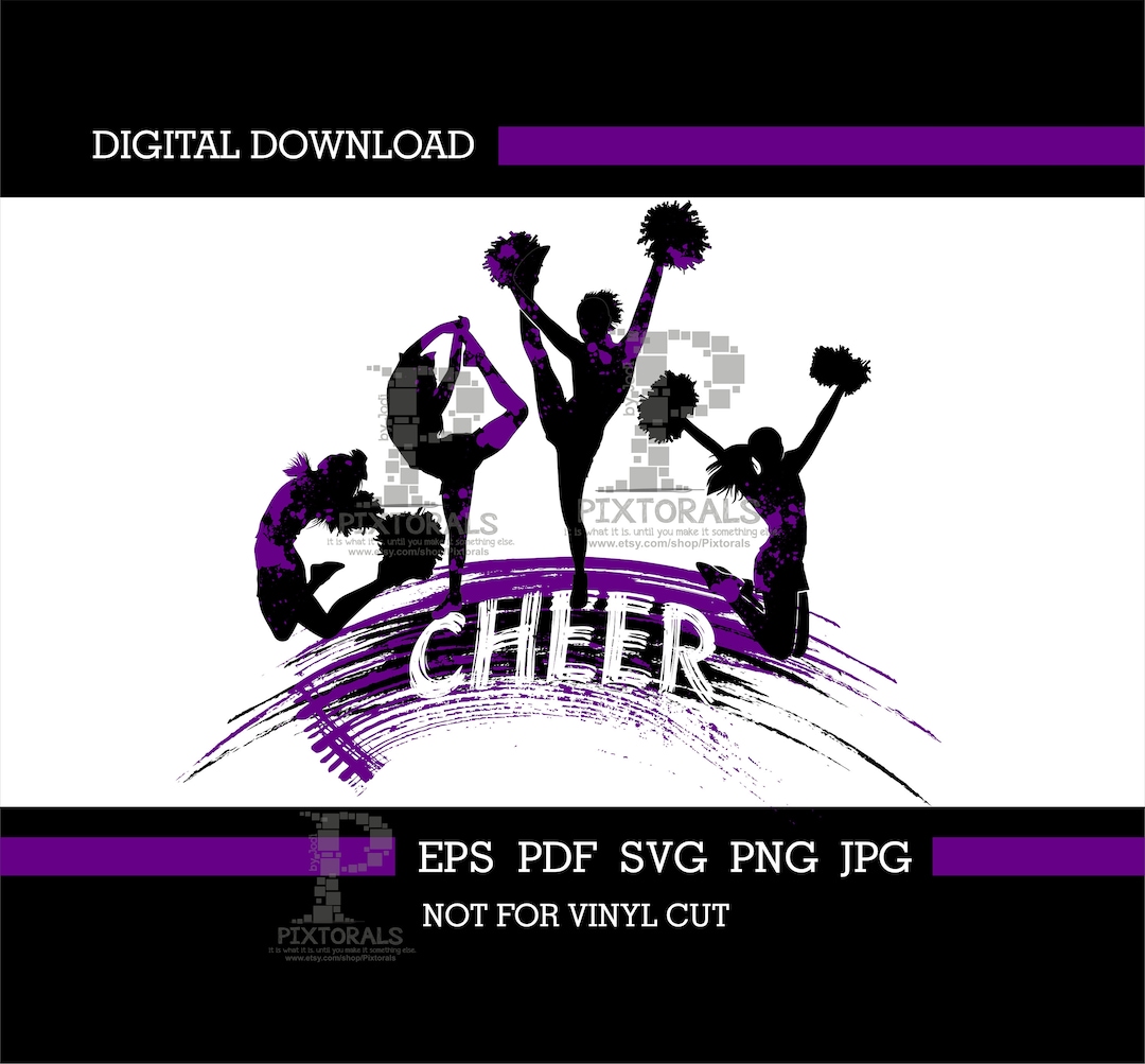 Cheerleaders Logo, Digital Download, Vector, Eps, Pdf, Svg, Png, Jpg
