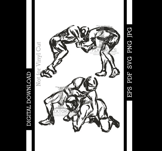 Wrestler, inked, digital download, eps, pdf, svg, jpg, png, clip art, vector, sublimation, screen printing, dtf