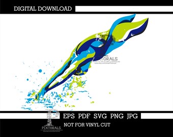 Swimmer, Swim Diver, Vector, digital download, Clip art, eps, pdf, svg, jpg, png, sublimation, screen printing, dtf