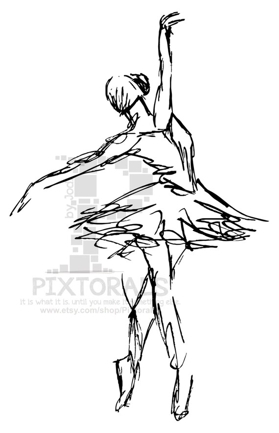Danseuse Sketchy Fichier Eps Vector Et Jpeg Png Danse Etsy
