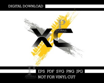 Cross Country X tee design in Athletic Gold, XC Vector, CC Download, SVG, eps, pdf, png, jpg, Cross Country Clipart, Cross Country logo