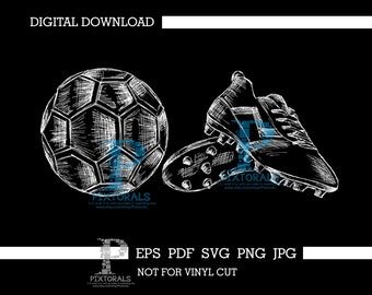 Soccer Equipment, sketches, digital download, vector, eps, pdf, svg, jpg, png, screen printing, clip art