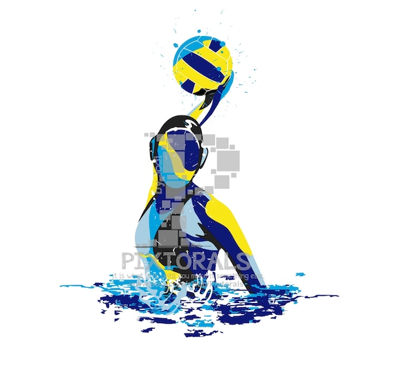 Water Polo Player Girl Eps Pdf Jpeg Png Svg For Etsy