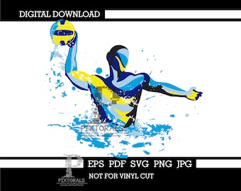Water Polo Player, digital download, vector, eps, pdf, svg, jpg, png, sublimation, screen printing, dtf