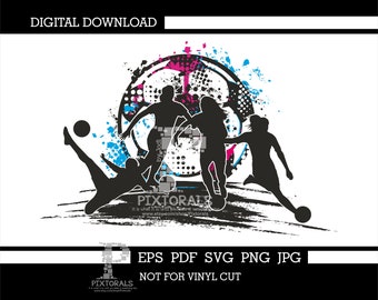 Soccer Players design, digital download, vector, eps, pdf, svg, jpg, png, vector, screen printing, sublimation, dtf