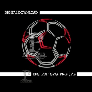Soccer Ball, Digital Download, EPS, PDF, SVG,  jpg and png, T-shirt, Soccer Vector, screen Printing