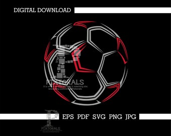 Soccer Ball, Digital Download, EPS, PDF, SVG,  jpg and png, T-shirt, Soccer Vector, screen Printing