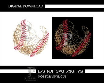 Baseball, Softball, ball, Digital Download, eps, svg, pdf, jpg, png, vector, screen printing, sublimation