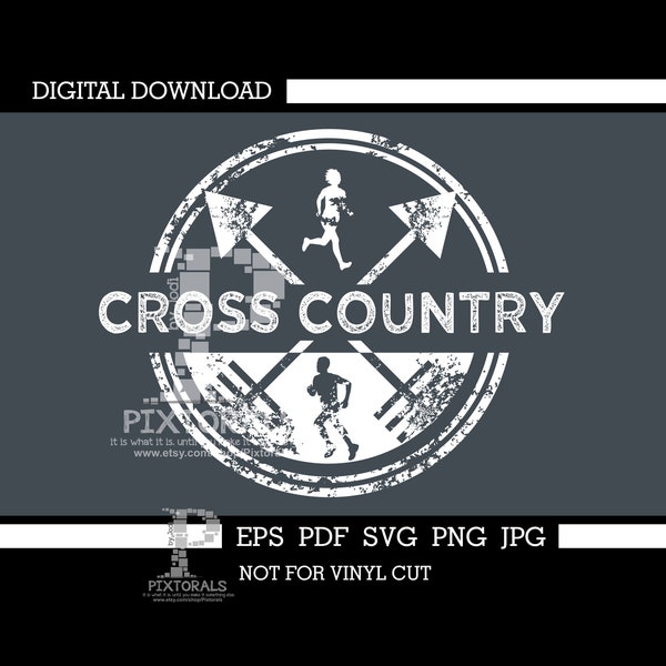 Cross Country Design, digital download, eps, pdf, svg, jpg, png, T-shirt Graphics, vector, logo clipart, sublimation, screen print