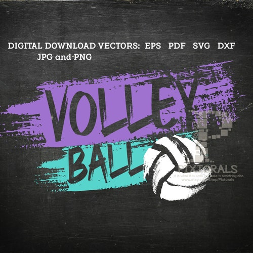 Volleyball Brush Design Jpg Png Eps Svg Dxf Pdf Sports - Etsy