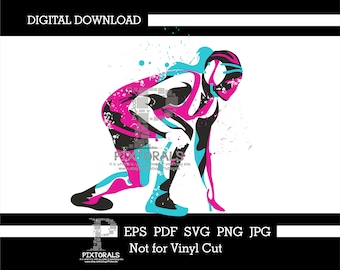 Worstelaar, vrouw, digitale download, Eps, Pdf, Svg, Jpg, Png, Illustraties, Vector, Sublimatie, Zeefdruk, Dtf, Tee Design