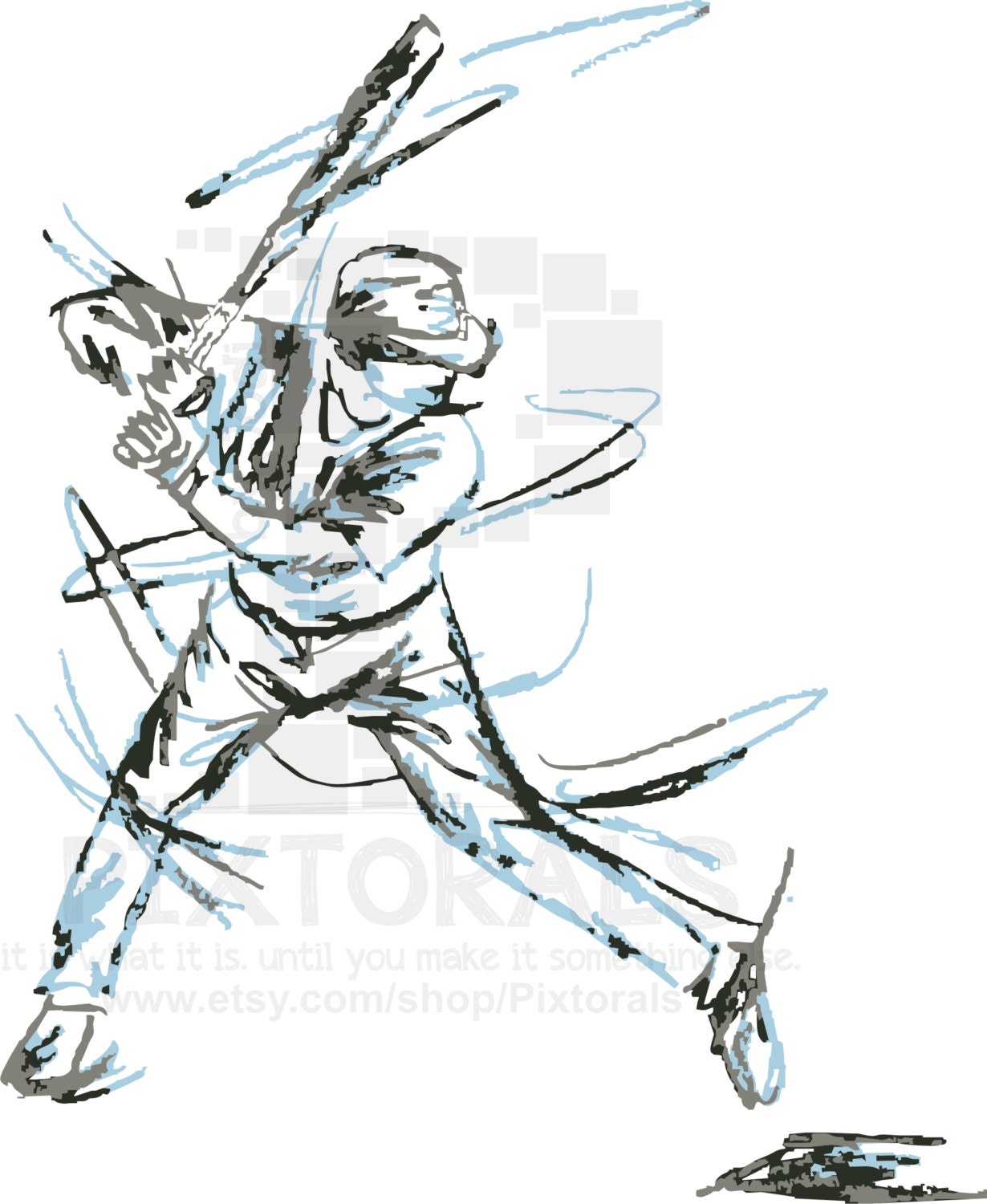 Baseball / Softball Clip Art of Batter's Swing PNG | Etsy