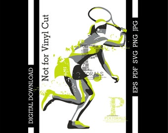 Tennis Player, Color block, digital download, grunge, clip art, eps, pdf, svg, jpg, png, sublimation, screen printing, dtf