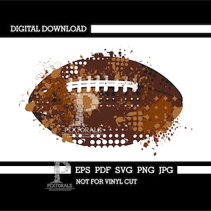 Football, grunge, digital download, vector, clipart, eps, pdf, svg, jpg, png, sublimation, screen printing