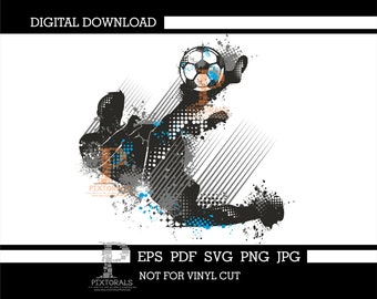 Soccer Player, digital download, vector, eps, pdf, svg, jpg, png, clip art, sublimation, screen printing, dtf