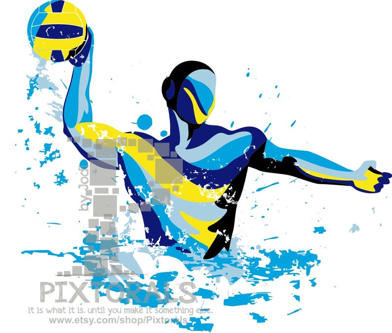 Water Polo Player Vector Set of eps jpeg png editable | Etsy