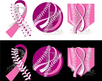 Breast Cancer Ribbon in Baseball Laces, Breast Cancer Awareness, Breast Cancer Ribbon