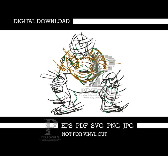 Ball Catcher Sketch, Digital Download, Eps, Pdf, Svg, Jpg, Png.