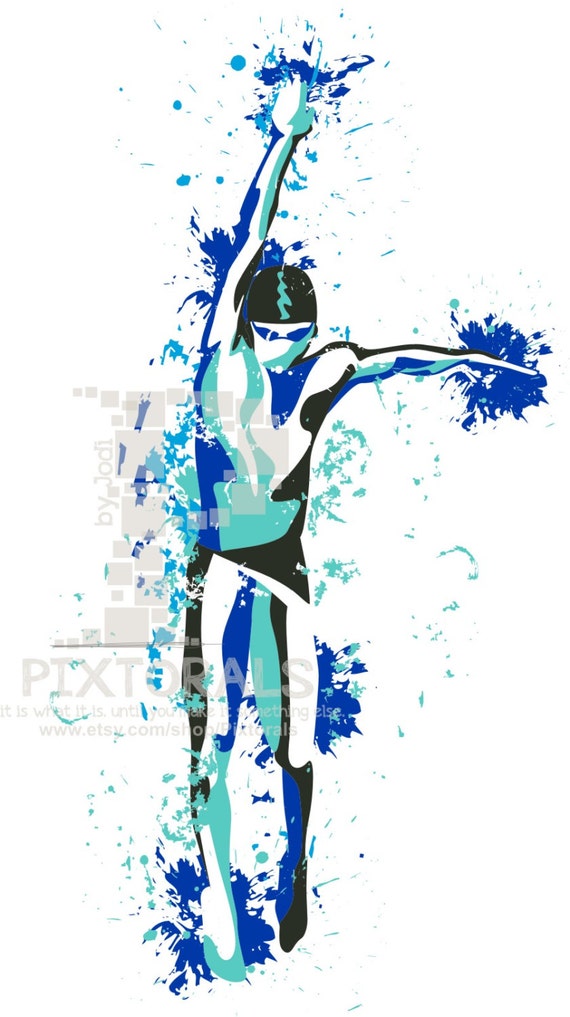 Digital Download pdf Swim Swimmer Female vector graphics png Backstroke Set of eps svg jpeg Vector