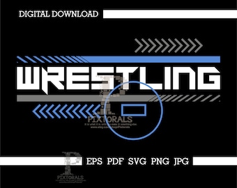 Digitale download worstelen, eps, svg, pdf, jpg en png, T-shirtgraphics, worstelen, vector, sublimatie, zeefdruk, vinyl