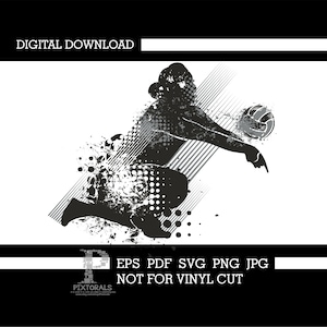 Volleyball, Grunge, Digital Download, eps, pdf, svg, jpg, png, clip art, vector, sublimation, screen printing, dtf