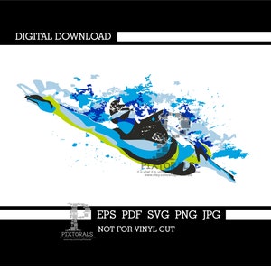 Zwemmer, vrije slag, vector, digitale download, eps, pdf, svg, jpg, png, sublimatie, zeefdruk, dtf