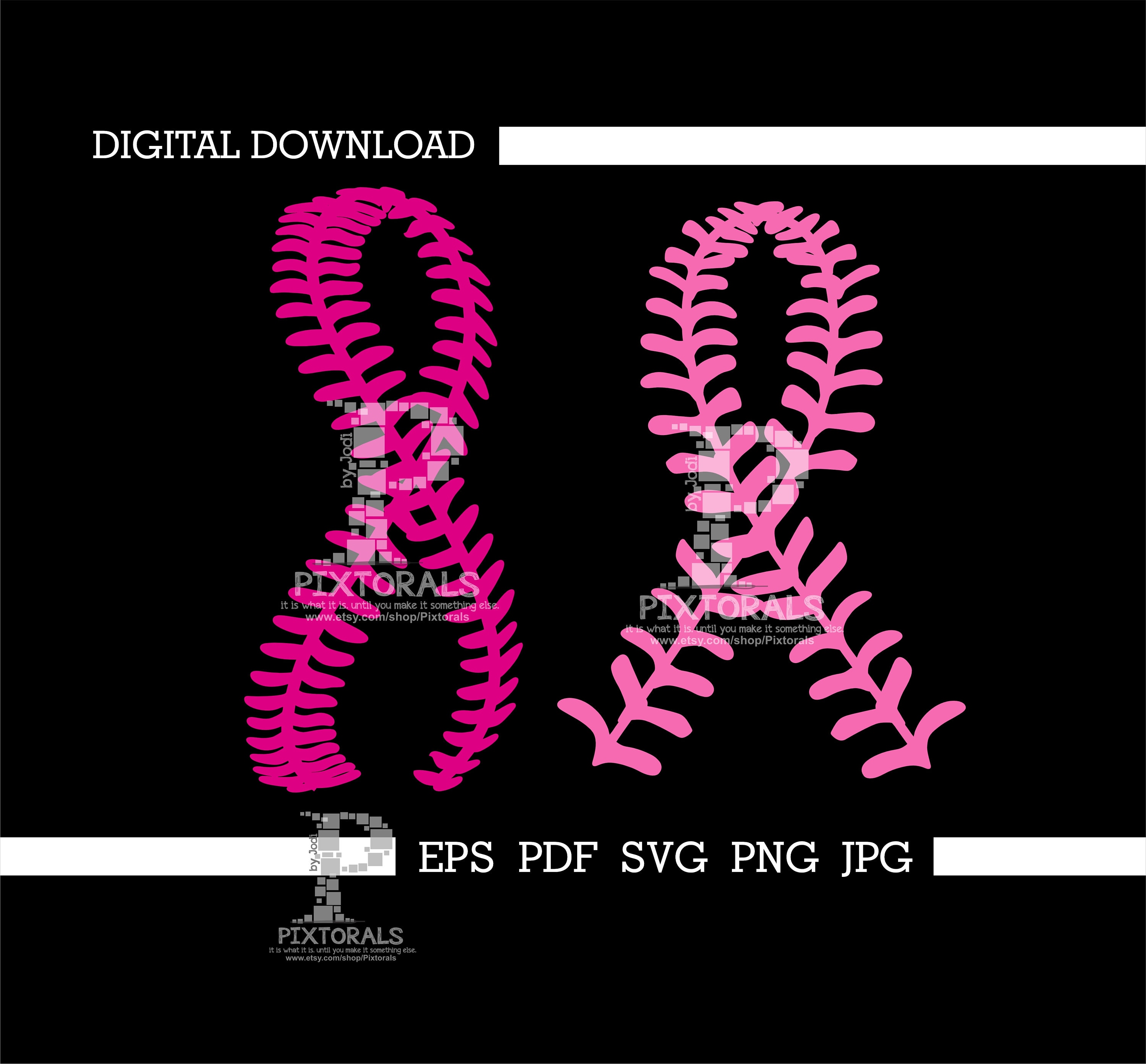 Breast Cancer Ribbon Baseball Design, Breast Cancer Vector, Breast ...