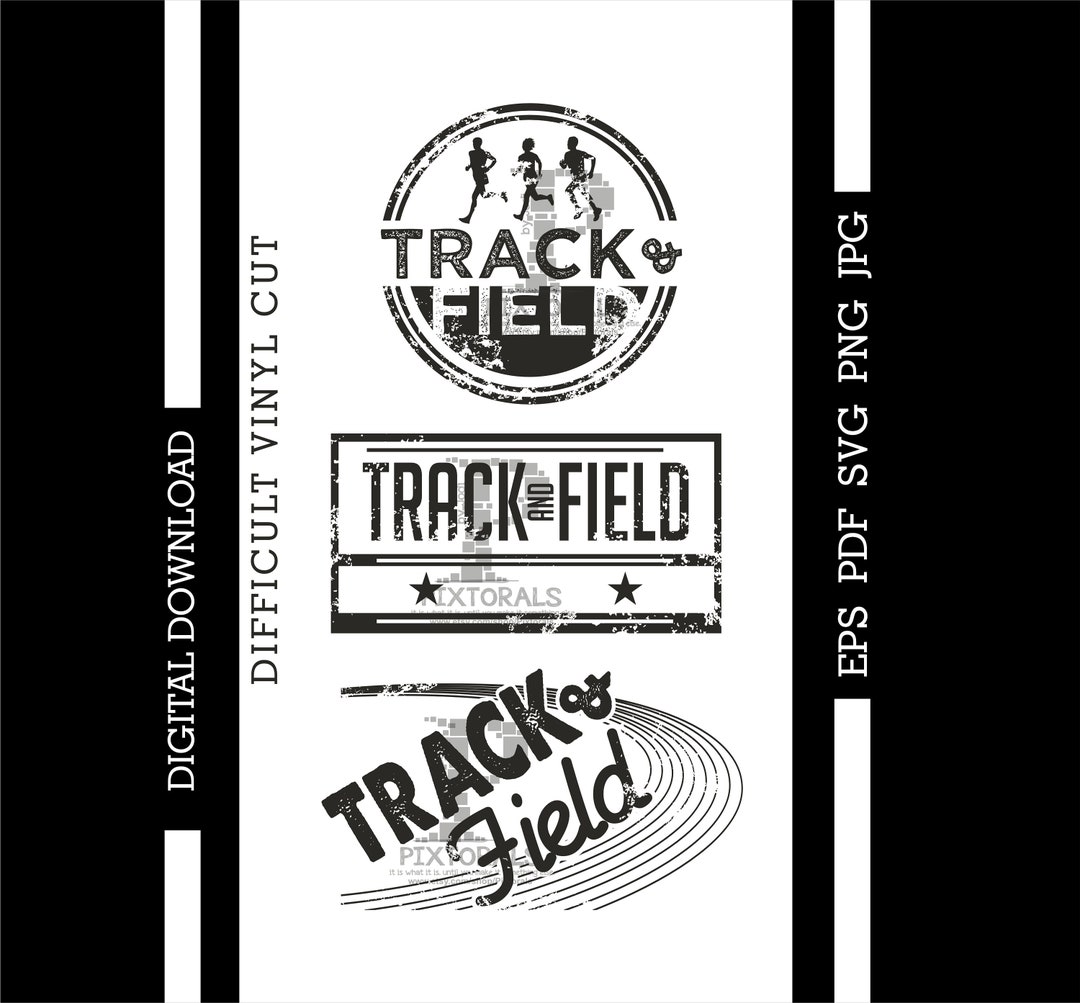 Vintage Track and Field, Digital Downloads, Eps, Pdf, Svg, Jpg, Png