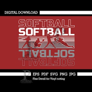 Projekt koszulki Softball dla 4 graczy, Softball Digital Download, Softball Clipart, Logo Softball, Softball Vector, eps, pdf, svg, jpg, png