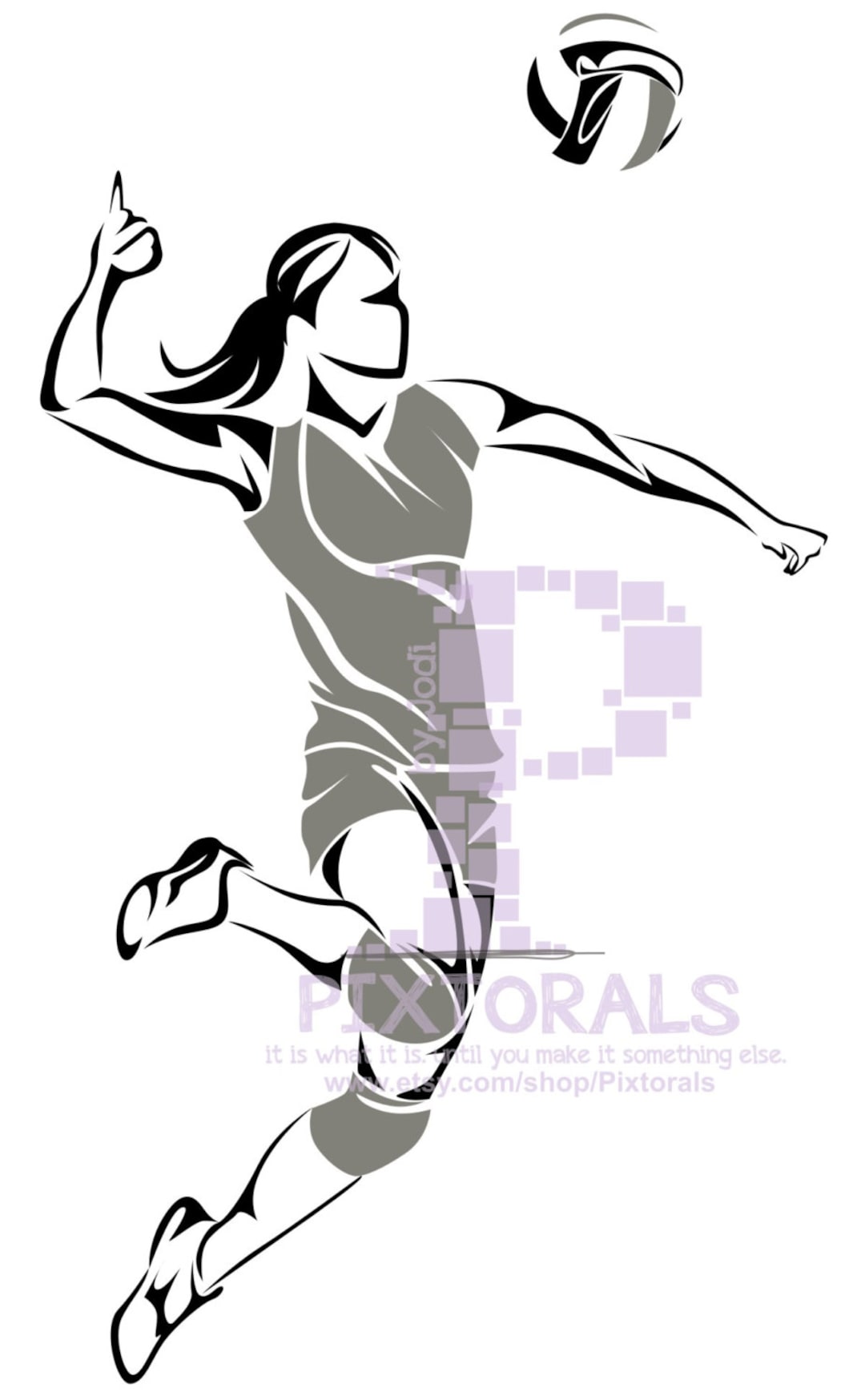 Volleyball Player Vector Volleyball Player as PNG JPG high Etsy