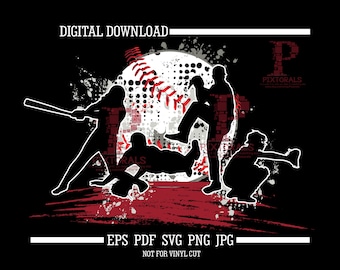 Baseball Digital Download!  PNG, JPG (high res) and EPS, pdf, svg, Baseball clipart, Baseball logo