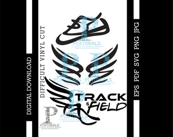 Track and Field, marker, digital download, eps, pdf, svg, jpg, png, vector, clip art, screen printing, dtf