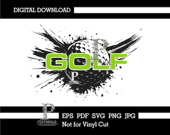 Golf spray tee design in Lime, Digital Download Vector for apparel printing