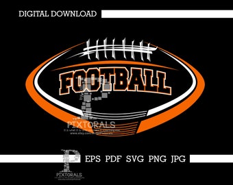 Football Vector, Digital Download, vector, eps, pdf, svg, jpg, png, clipart, screen printing, dtf