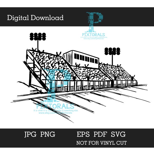 Football Stands Vector sketch, Digital Download, PNG, JPG, EPS, pdf, svg, clipart, graphic design, sublimation, screen print