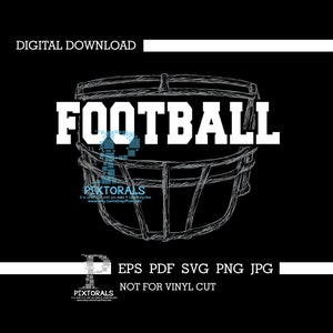 Voetbal schets helm ontwerp, voetbal digitale download, eps, pdf, svg, png, jpg, tees, voetbal, voetbal vector, logo voetbalteam