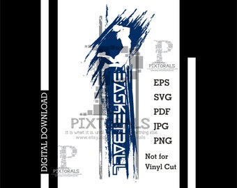 Basketball vertical brushed tee design, digital download, basketball vector, eps, pdf, svg, jpg, png, Basketball Clipart, Basketball logo
