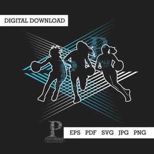 Basketball Players Retro-Design, digitaler Download, png, jpg, eps, svg, pdf, Basketball Vektor, Basketball Clipart, Basketball-Logo, T-Shirt