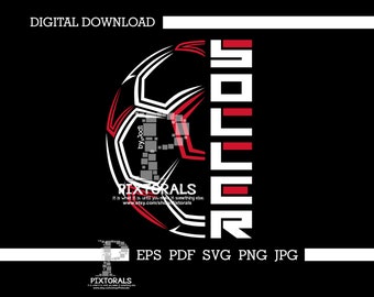 Soccer Design, Digital download, vector, clipart, eps, pdf, svg, jpg, png, dtf, screen printing, soccer tee design