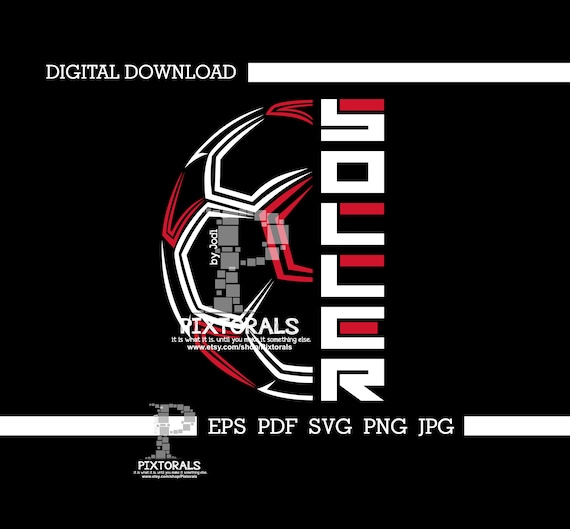 Soccer Design, Digital download, vector, clipart, eps, pdf, svg, jpg, png, dtf, screen printing, soccer tee design