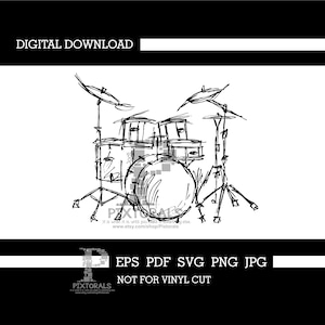 Drums sketch design, drums clipart, drums vector, eps, pdf, svg, png, drums logo, drums graphics, Music clipart, music design, music svg