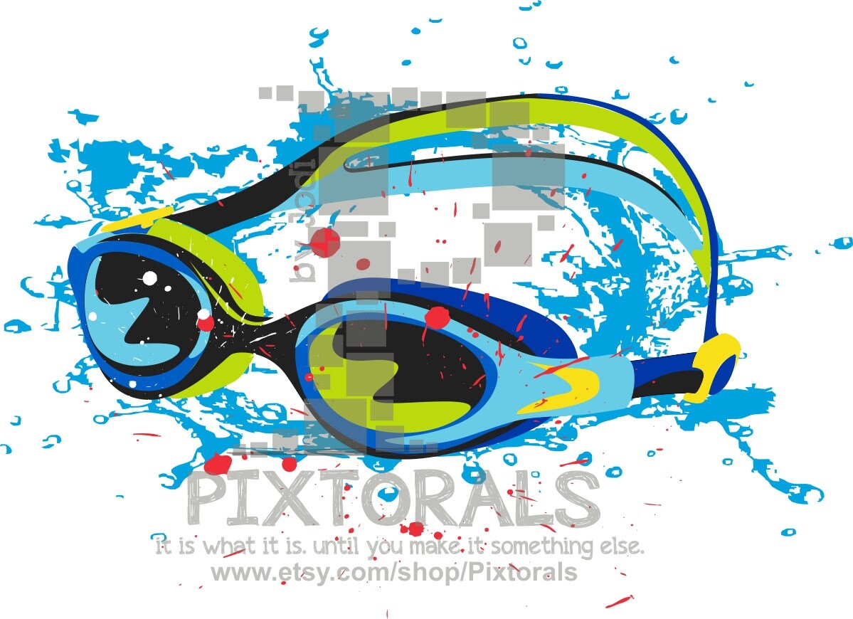 Swim Goggles Vector as eps and pdf jpg high resolution and Etsy